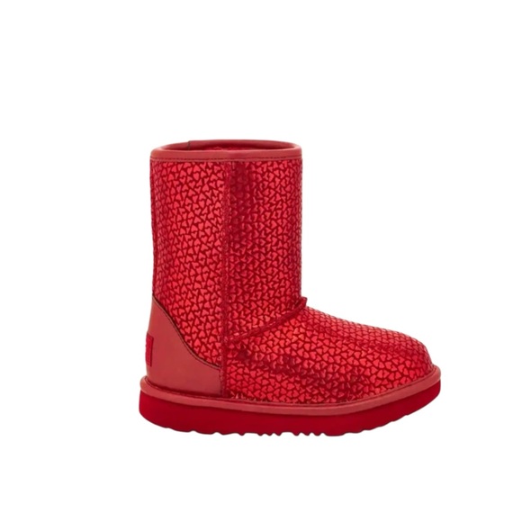UGG Big Girl/Women’s Classic ll Gel Heart Boots Metallic Hearts Size 5 - Picture 5 of 11